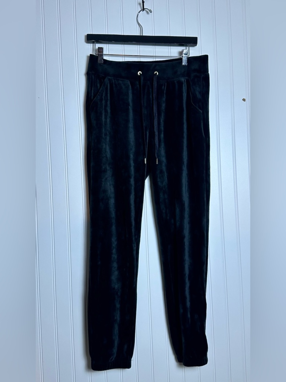 Lilly Pulitzer 28" Mallie Velour Pant - Onyx velvet Pockets M Pull On Relaxed - Picture 5 of 10